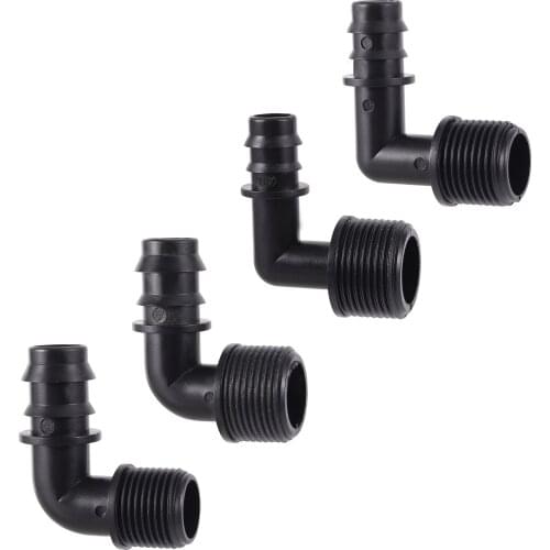 Barbed 1/2" 3/4" External Thread To DN16 DN20 Garden Water Elbow Connector homebrew Garden Irrigation Hose Accessories 10 Pcs