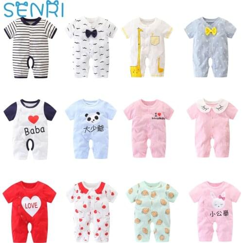 New Summer Cotton Baby Rompers Short Sleeve Clothing Cute Cartoon Newborn Baby Boys Girls Clothes Body Suit Soft Jumpsuits 0-2Y