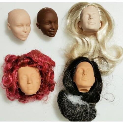 Nude Head for Makeup DIY 1/6 or 1/8 Size Ob11 Mini Cute Baby Girl Soft Doll Head without Makeup