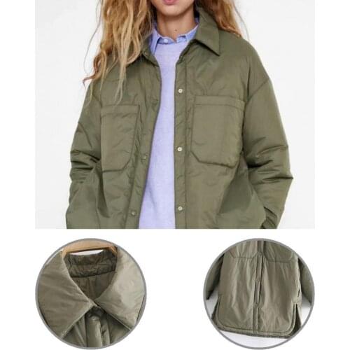 Thick Simple Buttons Closure Big Pockets Shirt Jacket Cold Resistant Winter Coat Solid Color for Outdoor