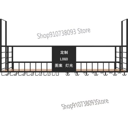 Wrought iron bar hanging rack wine cabinet hanging bar hanging rack wine rack wine glass rack upside down storage rack