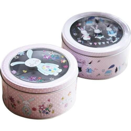 Transparent Candy Jewelry Box Cans Coin Earrings Headphones Storage Box Metal Iron Storage Boxes RetroTea Coffee Storage Box