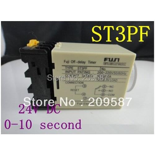 24VDC power off delay timer time relay 0-10 second ST3PF & Base