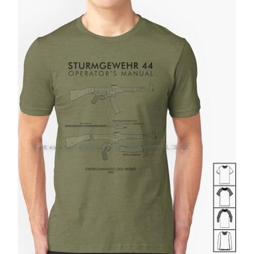 Sturmgewehr 44 Operators Manual T Shirt 100% Cotton Stg Sturmgewehr Post Scriptum Battlefield Bfv Bf5 Wwii Ww2 Wehrmacht Heer