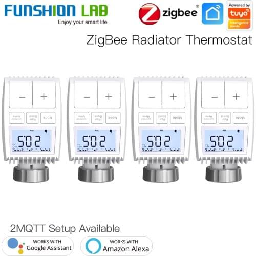 Tuya ZigBee3.0 Radiator Actuator Valve Smart Thermostat Temperature Controller External Sensor TRV Voice Control Alexa