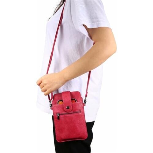 Smartphone Bag Shoulder Bag Women Leather For iPhone 11 12 PRO Max Huawei Mi Samsung Phone Case Protection Cover Wallet Backpack