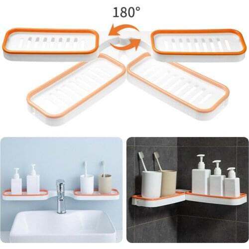 Corner Shelf Corner Storage Shelf Faucet Storage Rack Hollow Designed Storage Rack Perforation-free Rack For Kitchen Bathroom