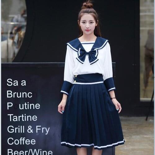 Japan Anime Girls School Student Uniform Sailor suit High school student uniform COSPLAY Sets long-sleeve JK uniform costume