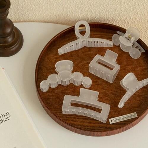 Korean Style Fashion Women Girls Acrylic Hair Claws Hair Clips Headwear Transparent Big Size Women Hair Accessories Ornament