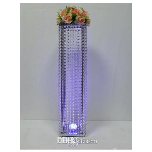 Gold wedding Tall silvery wedding pillar flower stand vase centerpieces for aisle metal table decor
