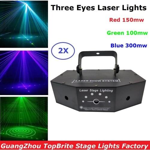 2XLot RGB 550mw 3 Lens DMX512 Laser Line Scanner Stage Lighting Effect Projector Light DJ Dance Bar Xmas Party Club Show Lights
