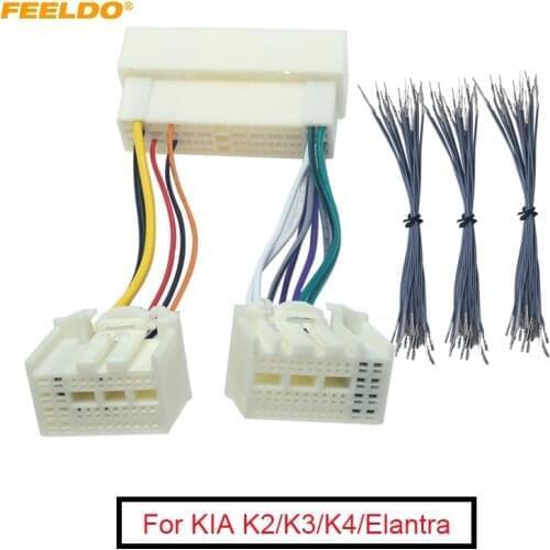 4Pcs Car Stereo Radio 13pin+61pin Male/Female Plug Wire Harness Adapter For KIA K2/K3/K4/Elantra/Mistra/Tucson Wiring Connector