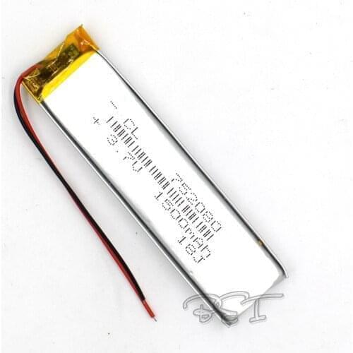 5Pcs 3.7V Rechargeable 1500mAH 752080 Li-Polymer Lithium Ion Li-ion Battery For Toy GPS Mp3 Mp4 Speaker Reader Recorder Camera