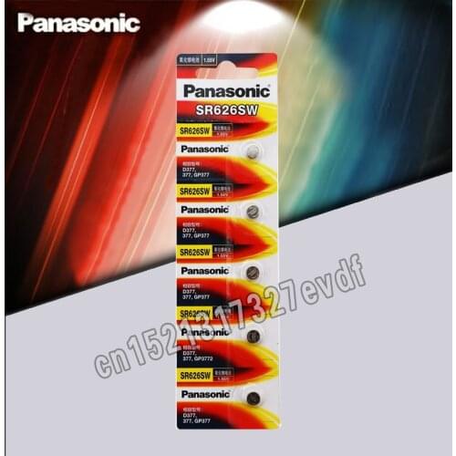 5pcs Panasonic Original SR626SW Button Cell Watch Coin Battery G4 377A 377 LR626 SR626SW SR66 LR66 Silver Oxide Batteries