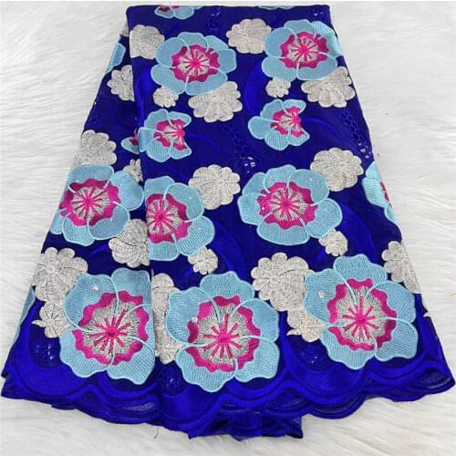 5+2yards ribbon silk material african lace fabric high quality embroidery lace with chiffon scarf set for women dress