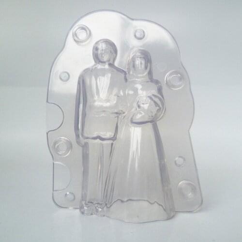 50pcs Bride and Groom Plastic Chocolate Mold 3D Candy Cake Molds Cake Decorating Tools DIY Home Baking Sugar Craft ZA6198