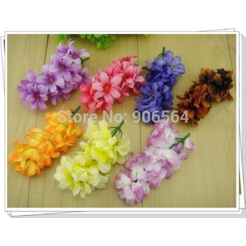 7 Colors Mix Flowers Hydrangea Head Artificial Silk Flower Heads Craft Wedding Home Party Decoration Material Handmade 14120324