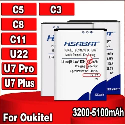 HSABAT 3200-4900mAh Battery for Oukitel U22 Bateria for Oukitel C3 / C5 C5 Pro / C11 C11 Pro / U7 Plus / U7 Pro / C8