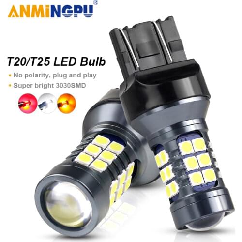 ANMINGPU 2x Signal Lamp T20 Led 7443 W21/5W W21W 7440 Led Canbus 3030SMD T25 3157 P27/7W Led 3156 P27W Parking Reverse Lights