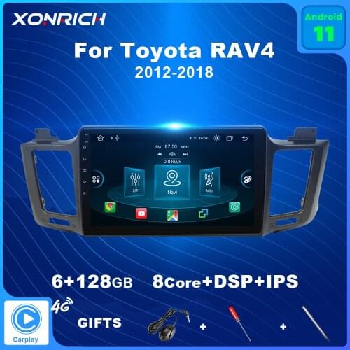 4G+128G Android 10 AI Voice Control Car Radio Multimedia Navigation GPS For Toyota RAV4 2012 2013 2014-2018 2 Din no DVD Carplay