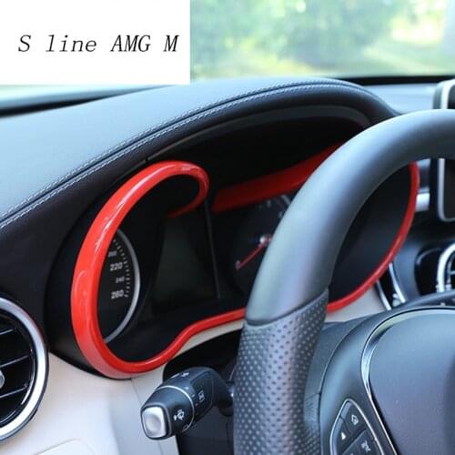 Car Styling Dashboard Monitor Frame Trim decoration Stickers Covers For Mercedes Benz C Class W205 Interior auto Accessories