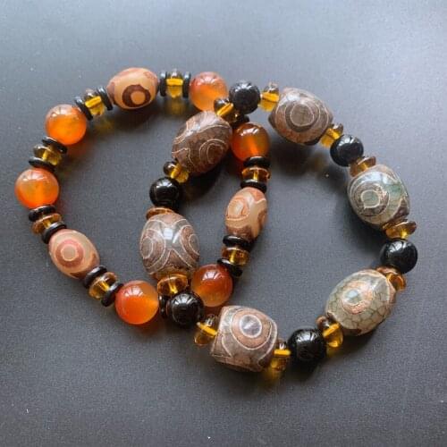 Natural Onyx Stone Beaded Bracelet Men Healing Energy Strand Bracelets Handamde Geometric Wrist Jewelry Girls 1pc