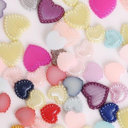 10/14mm Approx 50-100pcs Heart Shape Plastic ABS Imitation Pearl Beads For Jewelry Making Craft Scrapbook Decoration DIY