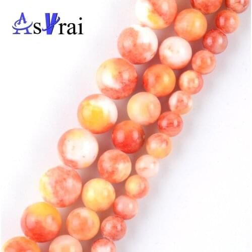 6/8/10mm Orange Persian Jades Beads Natural Stone Round Spacer Loose Beads For Jewelry Making Diy Bracelets Jewellery 15inches