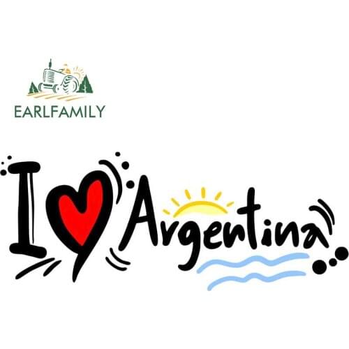 EARLFAMILY 13cm x 5.2cm for I Love Argentina Car Stickers SUV JDM Decals Waterproof Motorcycle Personality Car Door Protector