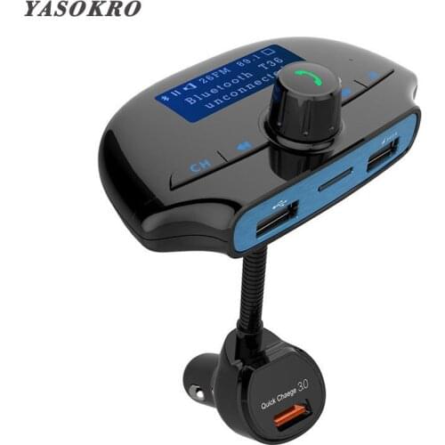 FM Transmitter Bluetooth FM Modulator 3 Port Quick Charge 3.0 Charger Handsfree Car Kit 1.4'' MP3 Player Car Radio Adapter