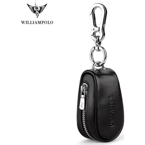 Leather genuine Car Key Wallets Men Keys Organizer Housekeeper Zipper Key Case Bag Pouch Purse Mini PL271