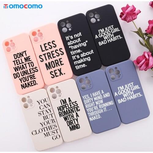 Colorful Artistic Cool Quote Funny Words Phone Cover For iPhone 11 12 Pro Max Mini X XS XR 7 8P Shockproof Liquid Silicon Case