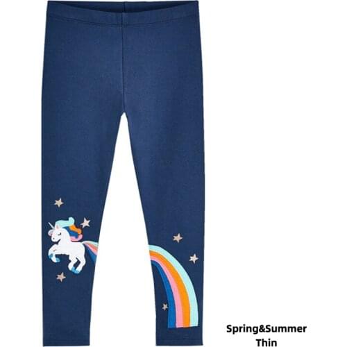 Girls Cartoon Leggings Spring Kids Thin Pants For Girl Summer Children Elasticity Breathable Soft Print Trouser 3-8 Years