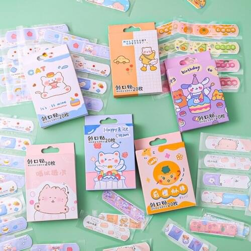 80Pcs Waterproof Breathable Cute Cartoon Band Aid Hemostasis Adhesive Bandages Surgical Tape Wound Dressing Sticking Plaster