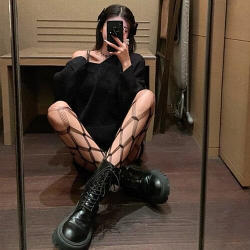 Hot New Collant Donna Collant Scava Fuori Sexy Medias Calze Di Seta Calze a Rete Con Calza Trapano