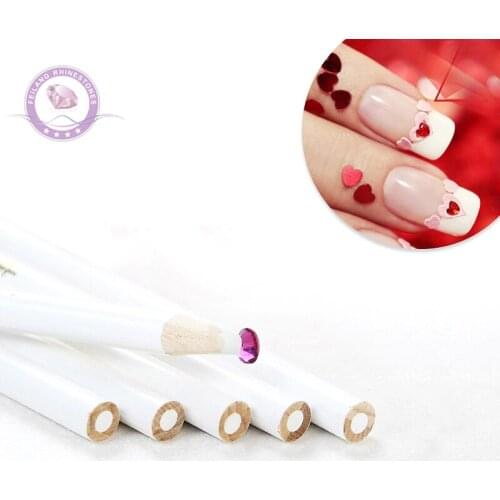 5Pcs 20cm Nail Art Rhinestone Dotting Pen Diamond Painting DIY Pencil Gem Picking Crystals Wax Tool Manicure Picker