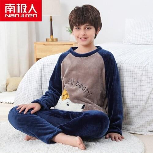 NANJIREN Child Pajama Tops Kids Sleepwear Baby Girls Pajama Sets Print Boys Sleepwear Polyester Nightwear Robe For Kid