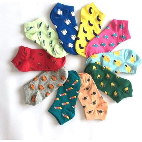 10 Pairs/Lot New Fashion Woman Socks Ladies Spring Summer Shallow Boat Socks Girl’s Comfortable Soft Cotton Socks Multi-Colors