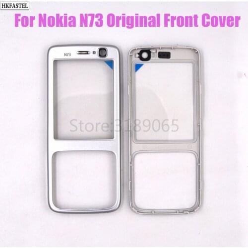 For Nokia N73 New original Cell phone housing Silver Front face cover with lens