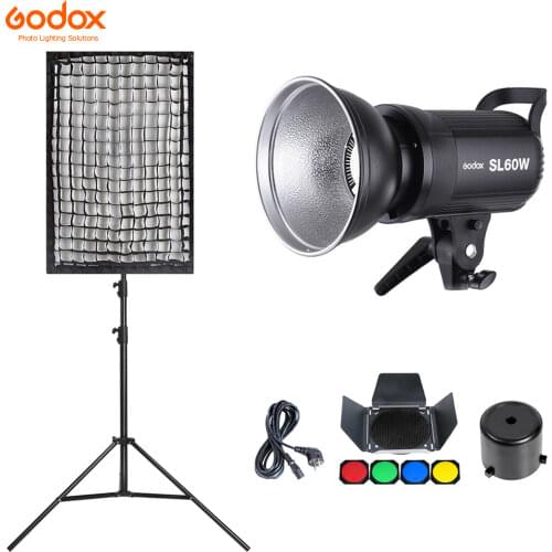 Godox SL-60W SL60W 60WS 5600K CRI 95+ White Version LCD Panel LED Video Light Continuous Output Bowens Mount Studio Light