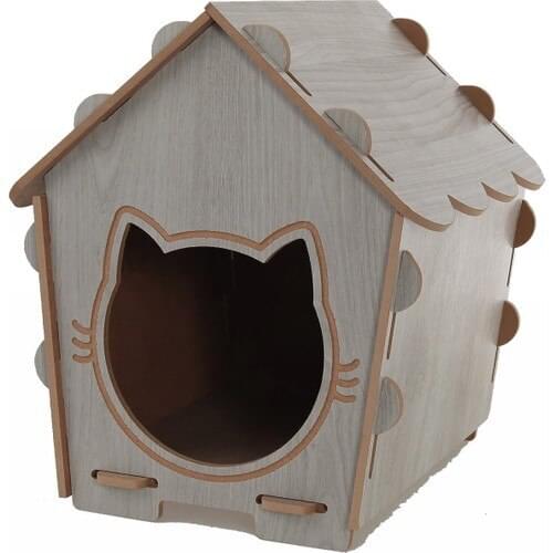 Petmito Cat House First Grade Material Easy Assembling Cat Shelter Home 8 mm Thick Material Use