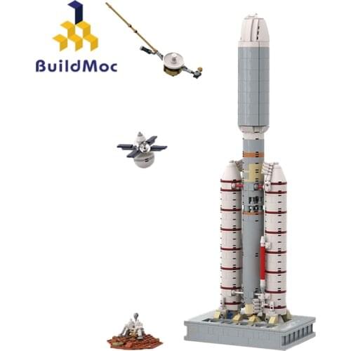 BuildMoc City Space Station Titan Centaur Building Blocks MOC City Architecture Model Bricks Toys For Children