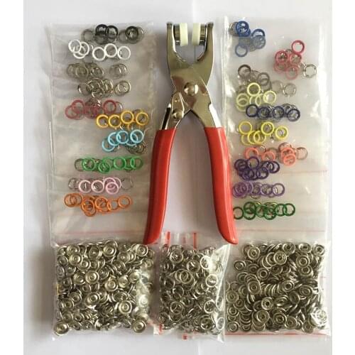 Easy-use Plier Tool High Quality Brass 9.5mm Prong Snap Button 200set 20colors Available Fasteners Press Studs Poppers Buckles