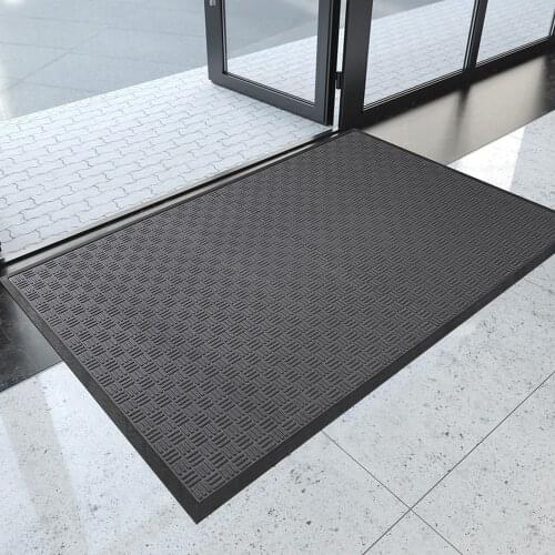 Modern Geometry Pattern Anti-Slip Rug Durable Rubber Front Doormat Heavy Duty Floor Mat for Outdoor/Indoor Home Decoration