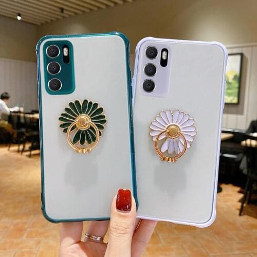 Transparent Matte Silicone Phone Case For Huawei P40 P30 Pro Nova 8 SE Ring Stand Holder Cover For Huawei Honor V40 30 9X Pro 9S