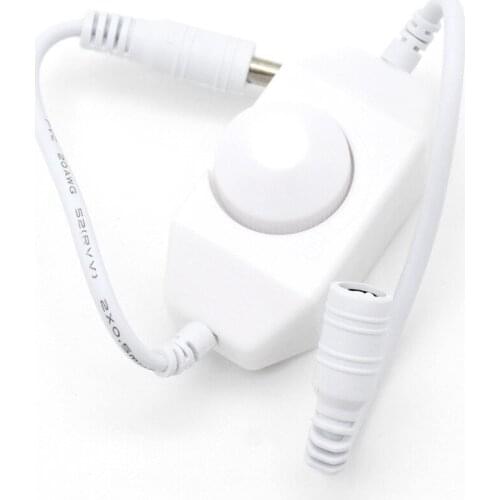 LED Dimmer Switch Brightness Adjust Controller for 3528 5050 5730 5630 Single Color Strip Light DC 12V 24V Black/White