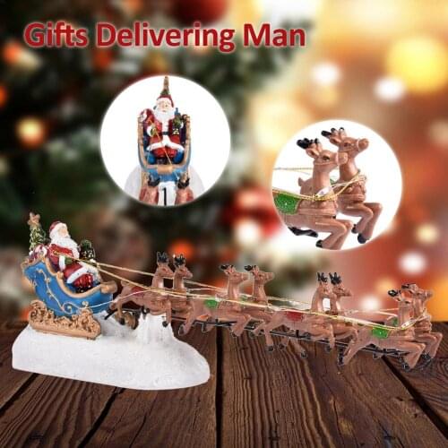 Sleigh Christmas Man Creative Ornament Unique Design Decoration New Year Merry Xmas Reindeer Sleigh Great Gift