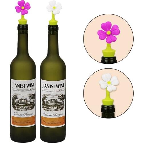 Silicone Flowers Shaped Wine Stoppers Leak Free Wine Bottle Sealer Cap Wine Beer Champagne Bottle Cork Stopper Plug Bar Tools