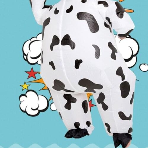 Cute Cartoon Cow Halloween Adult Cosplay Inflatable Suit Festive Party Clothing