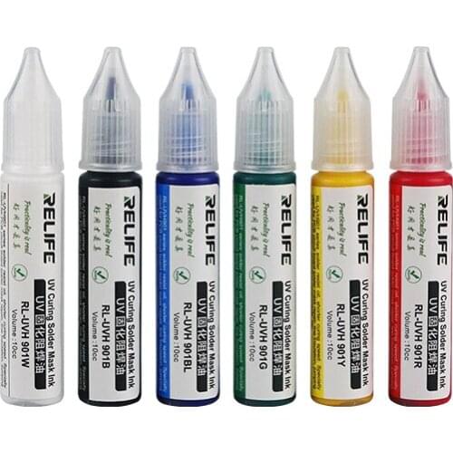 SUNSHINE RL-UVH901 UV Light Curing BGA PCB Solder Mask Ink Black/Blue/Green/Red/White Welding Oil Paint Prevent Corrosive Arcing